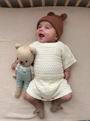 Crochet Knit Romper - Cream