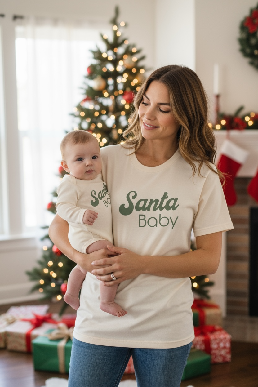 Santa Baby Organic Baby Bodysuit Long Sleeve