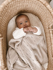 Pointelle Baby Blanket - Beige