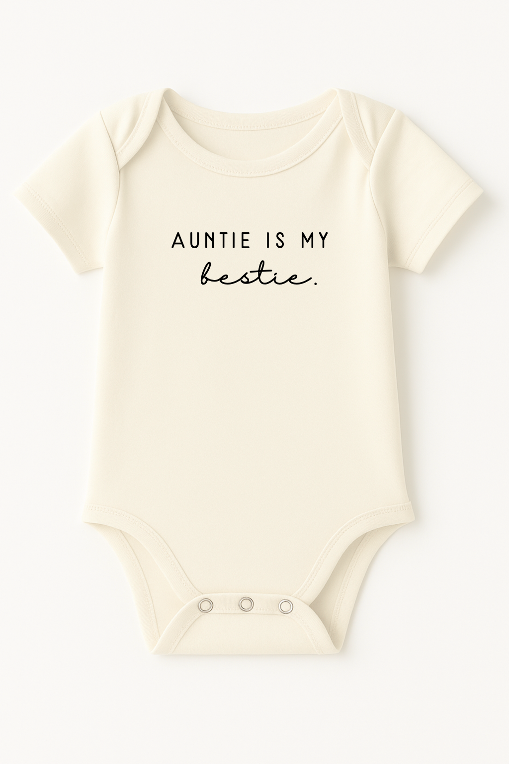 Auntie is my Bestie Organic Cotton Baby Bodysuit Short Sleeve