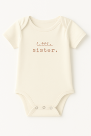 Little Sister Clay Organic Cotton Short Sleeve Baby Bodysuit