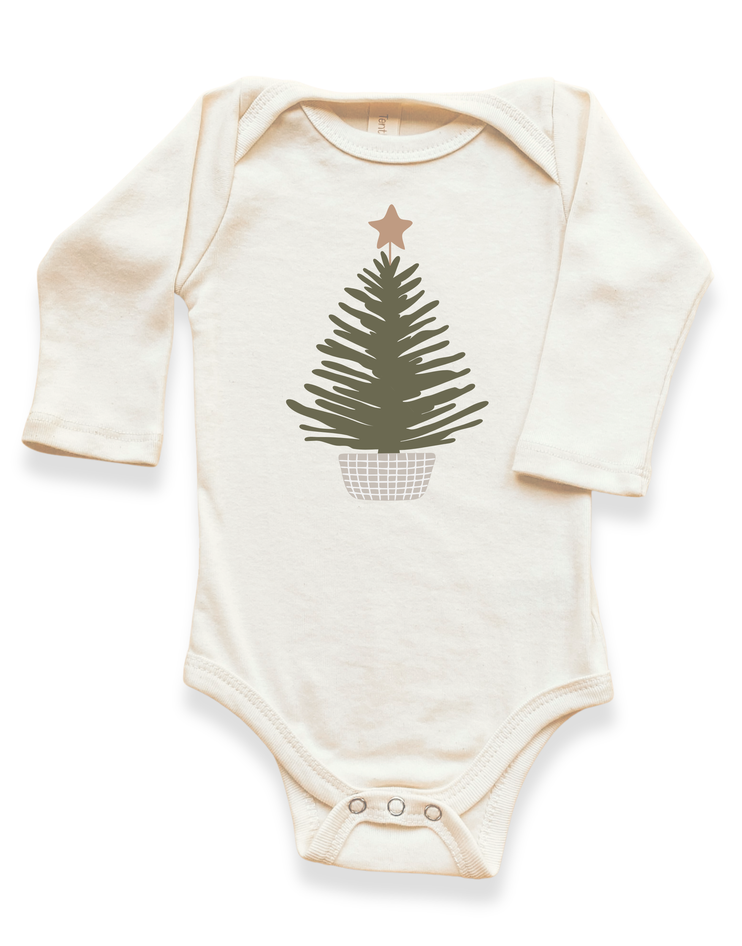 Holiday Tree Organic Baby Bodysuit Long Sleeve