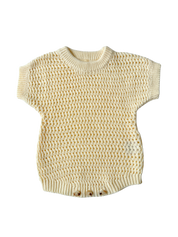 Crochet Knit Romper - Cream