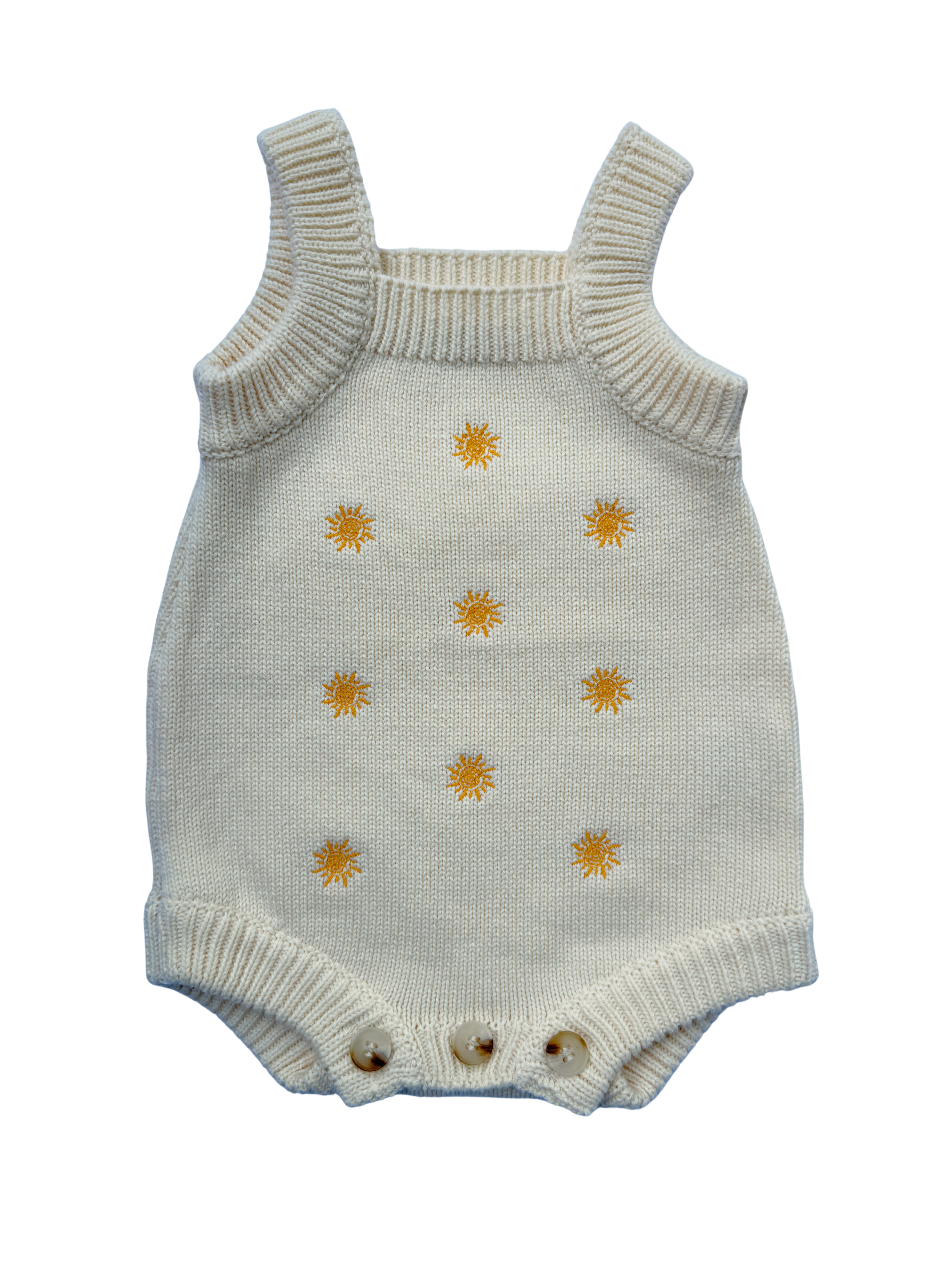 Sunshine Embroidery Romper - Cream