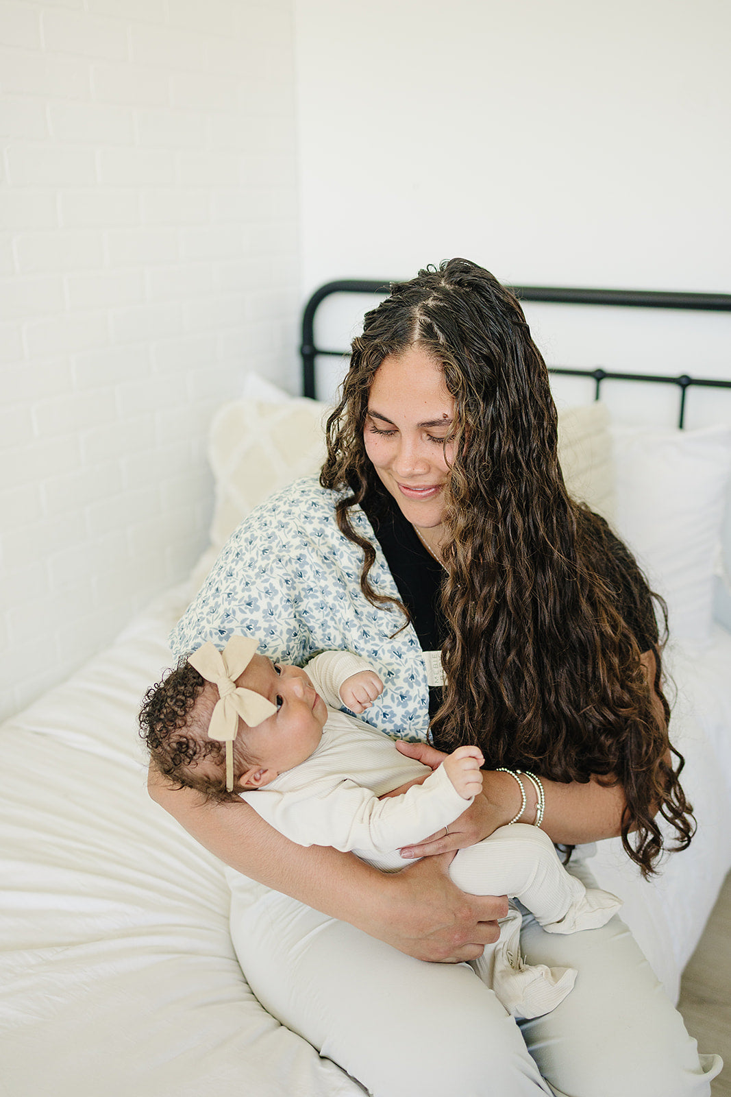 Blue Blossom Muslin Burp Cloth