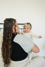 Blue Blossom Muslin Burp Cloth