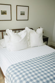 Dusty Blue Gingham Twin Muslin Quilt