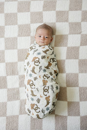 Outlaw Cowboy Muslin Swaddle Blanket