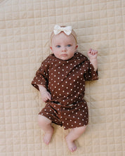 Shorts Set | Brown Polka Dots