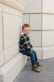 Plaid Hooded Button Up Shirt