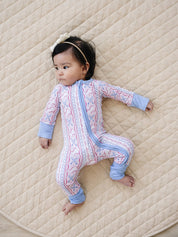 Bamboo Zip Romper | Baseball Girl