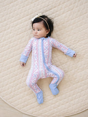 Bamboo Zip Romper | Baseball Girl