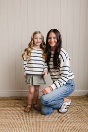 Navy Stripe Knit Sweater