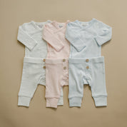 Blue Pointelle Layette Set