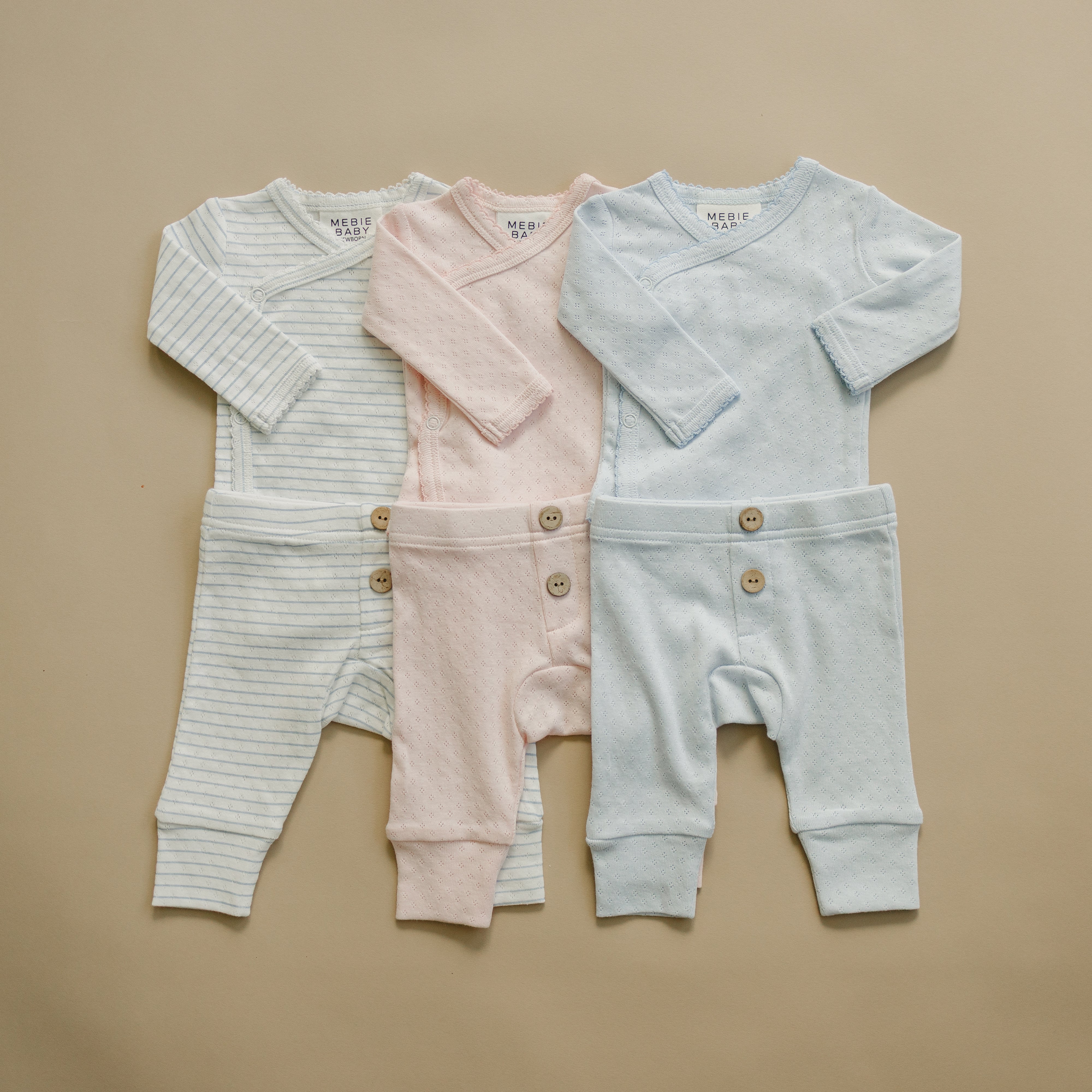 Blue Pointelle Layette Set