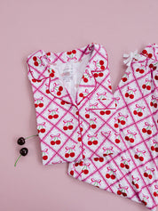 Bamboo Women's Button Up Set | Cherry Bow
