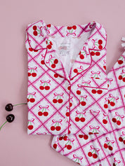 Bamboo Women's Button Up Set | Cherry Bow