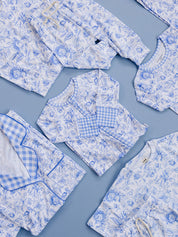 Bamboo Zip Romper | Blue Flowers