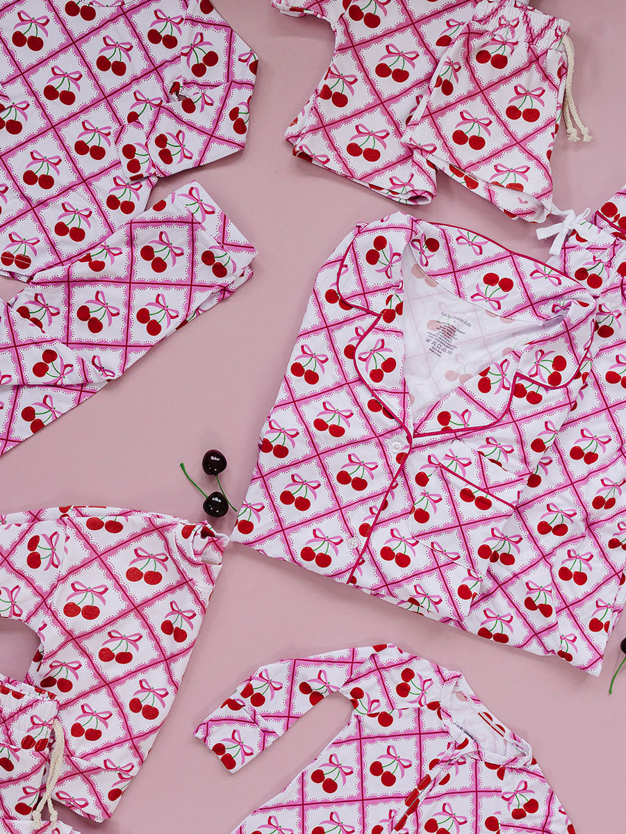 Bamboo Women's Button Up Set | Cherry Bow