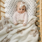 Taupe Daisy Plush Blanket