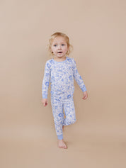 Bamboo Two Piece Set | Blue Flowers