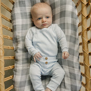 Blue Pointelle Layette Set