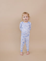 Bamboo Two Piece Set | Blue Flowers
