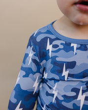 Bamboo Two Piece Set | Blue Camo Bolts