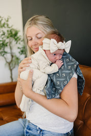 Navy Berry Muslin Burp Cloth