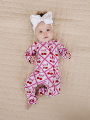 Bamboo Zip Romper | Cherry Bow
