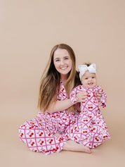 Bamboo Zip Romper | Cherry Bow