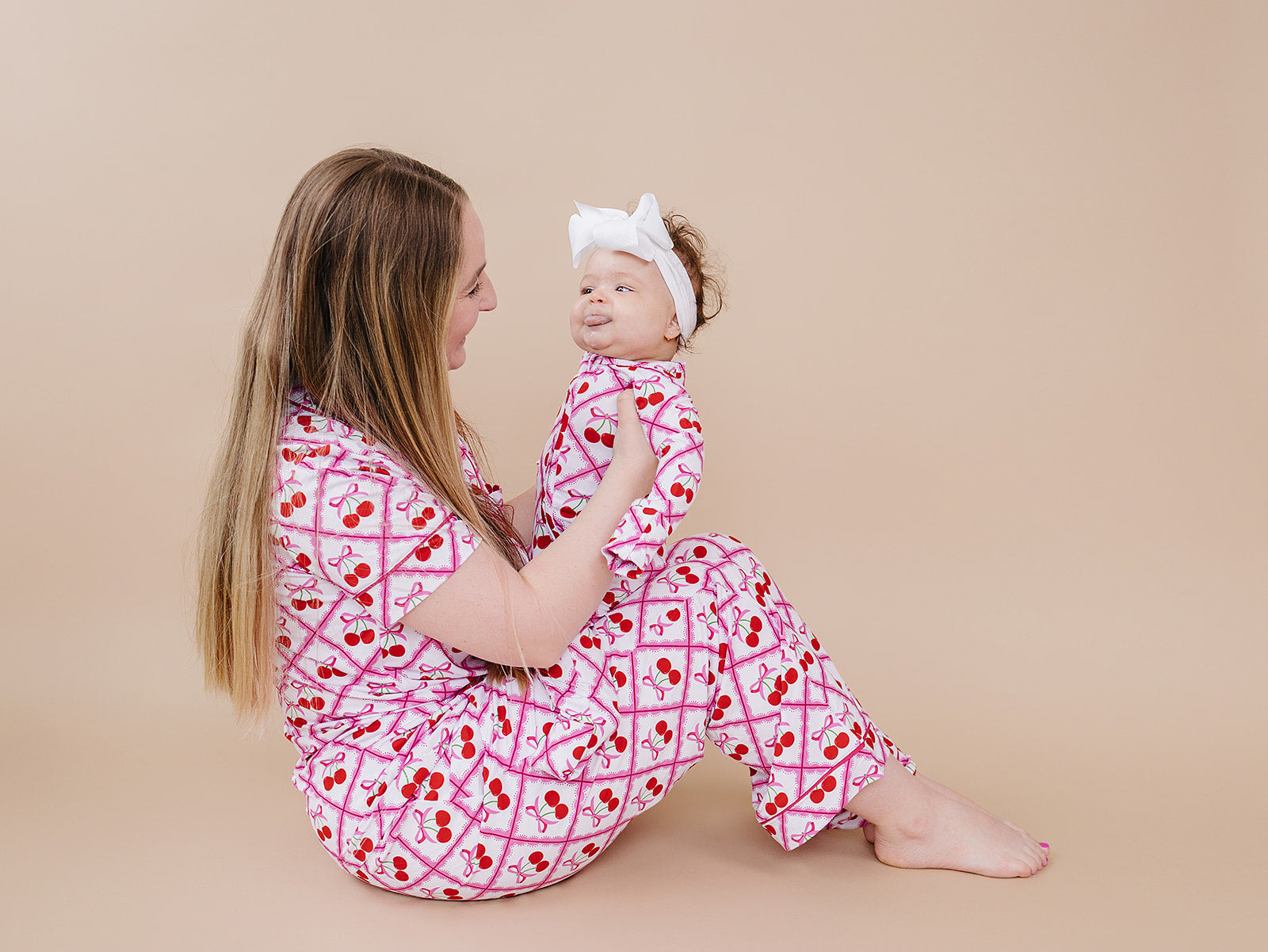 Bamboo Women's Button Up Set | Cherry Bow