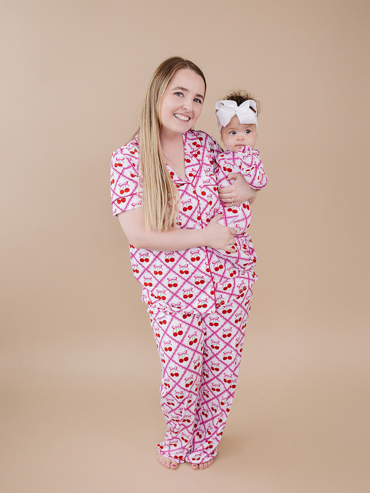 Bamboo Women's Button Up Set | Cherry Bow