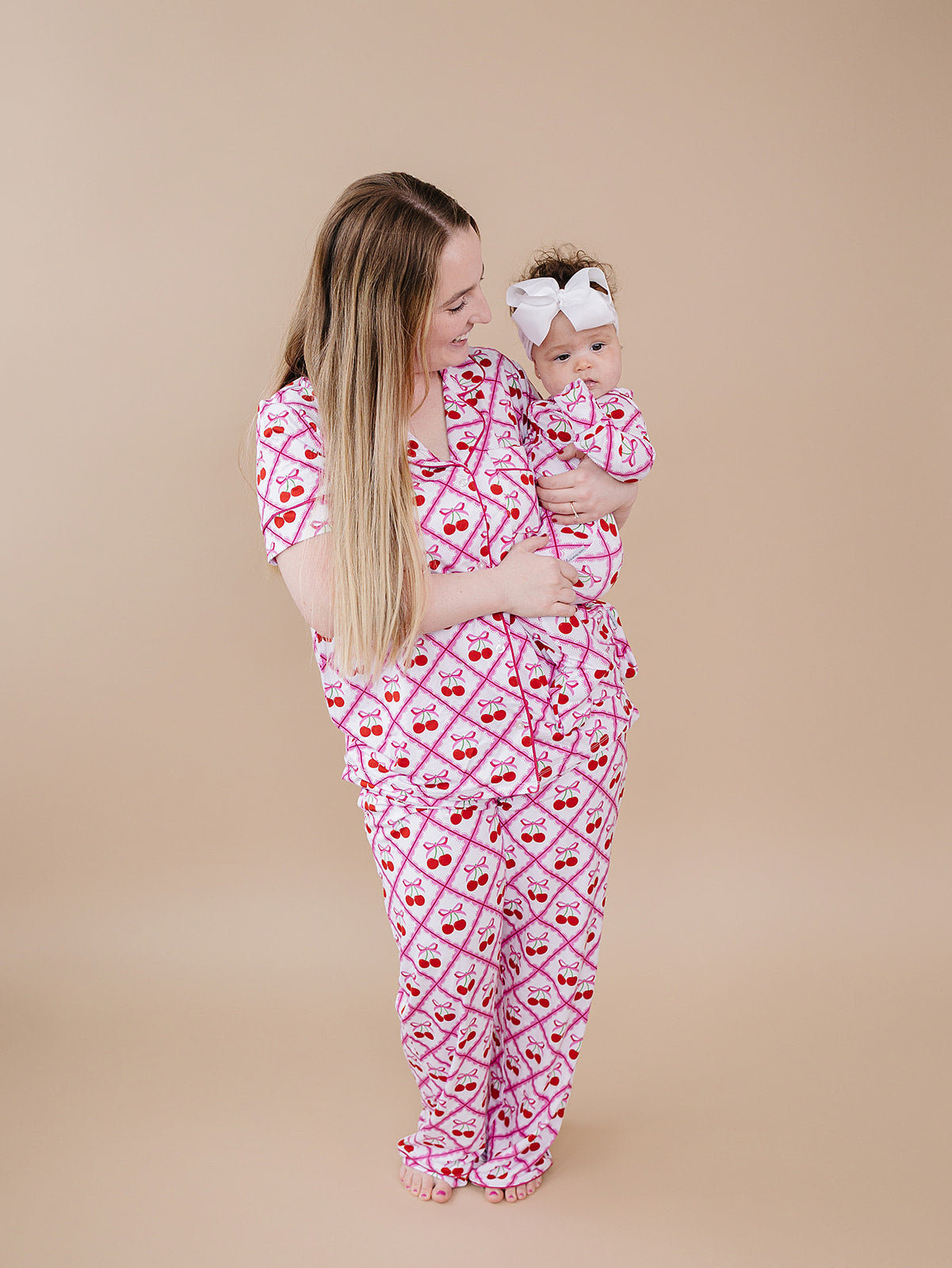 Bamboo Women's Button Up Set | Cherry Bow