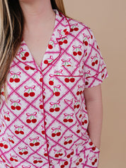 Bamboo Women's Button Up Set | Cherry Bow