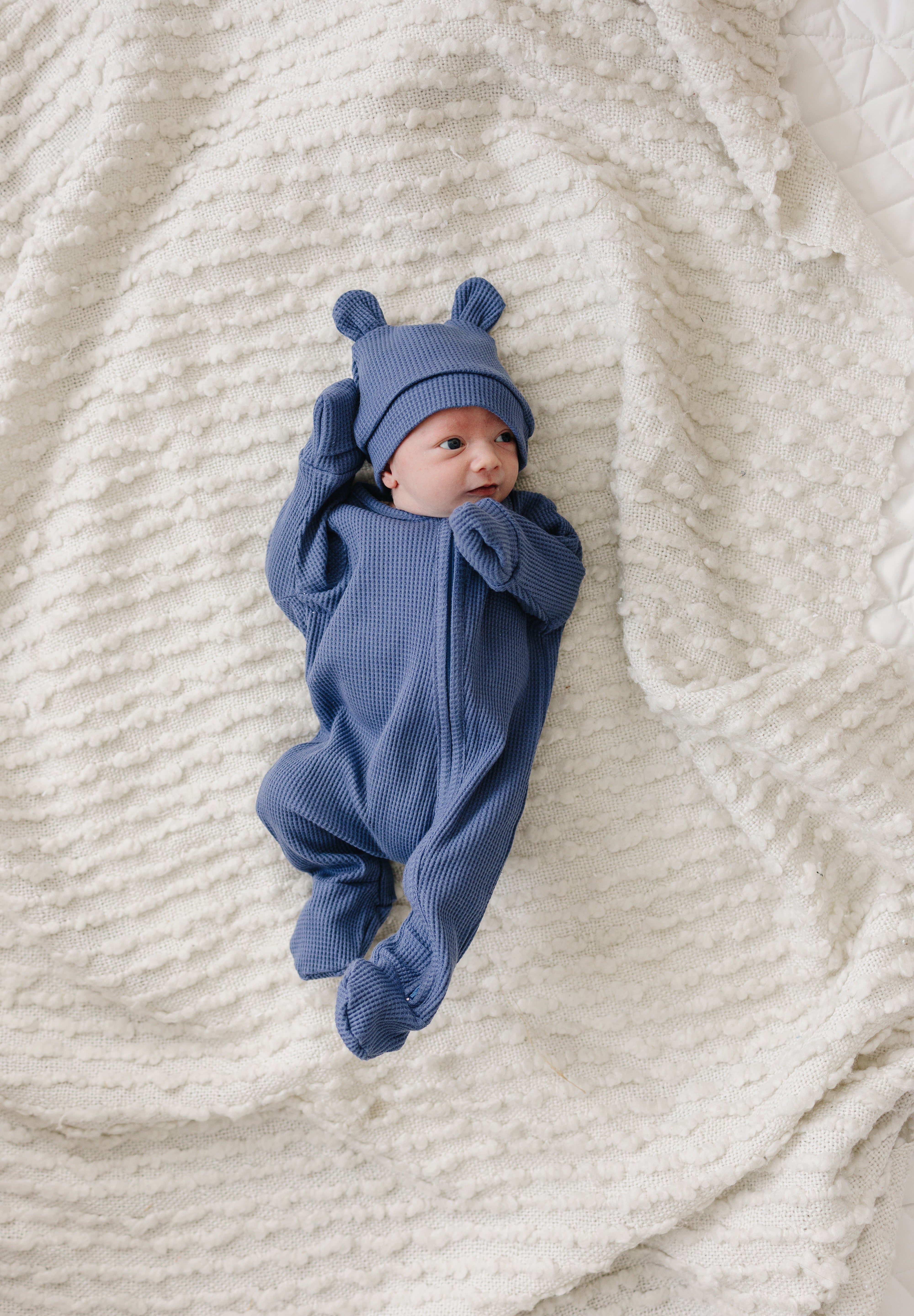 Luna + Luca Bear Waffle Set - Stormy Blue