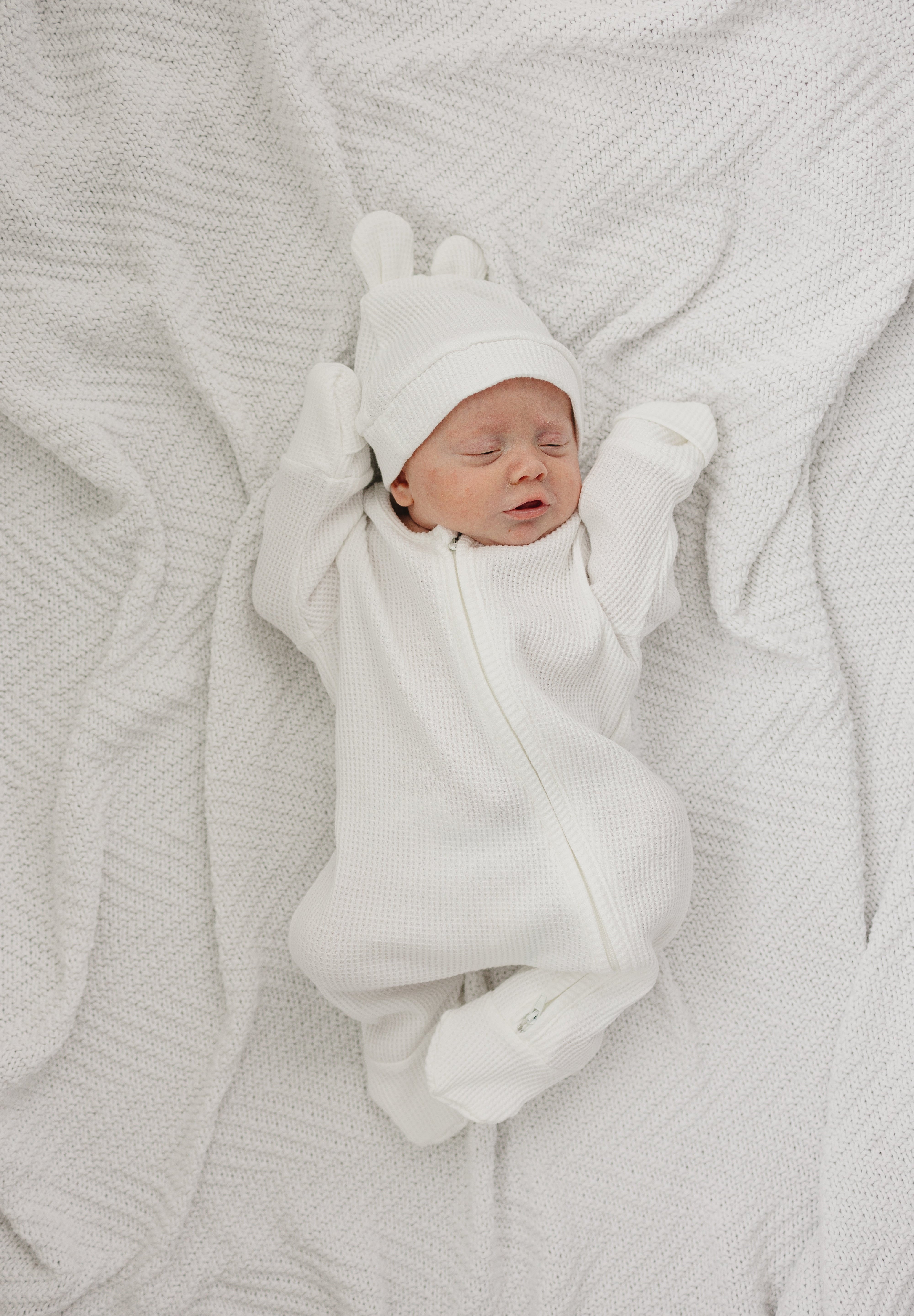 Luna + Luca Bear Waffle Set - White