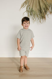 Heather Grey Hooded Tee