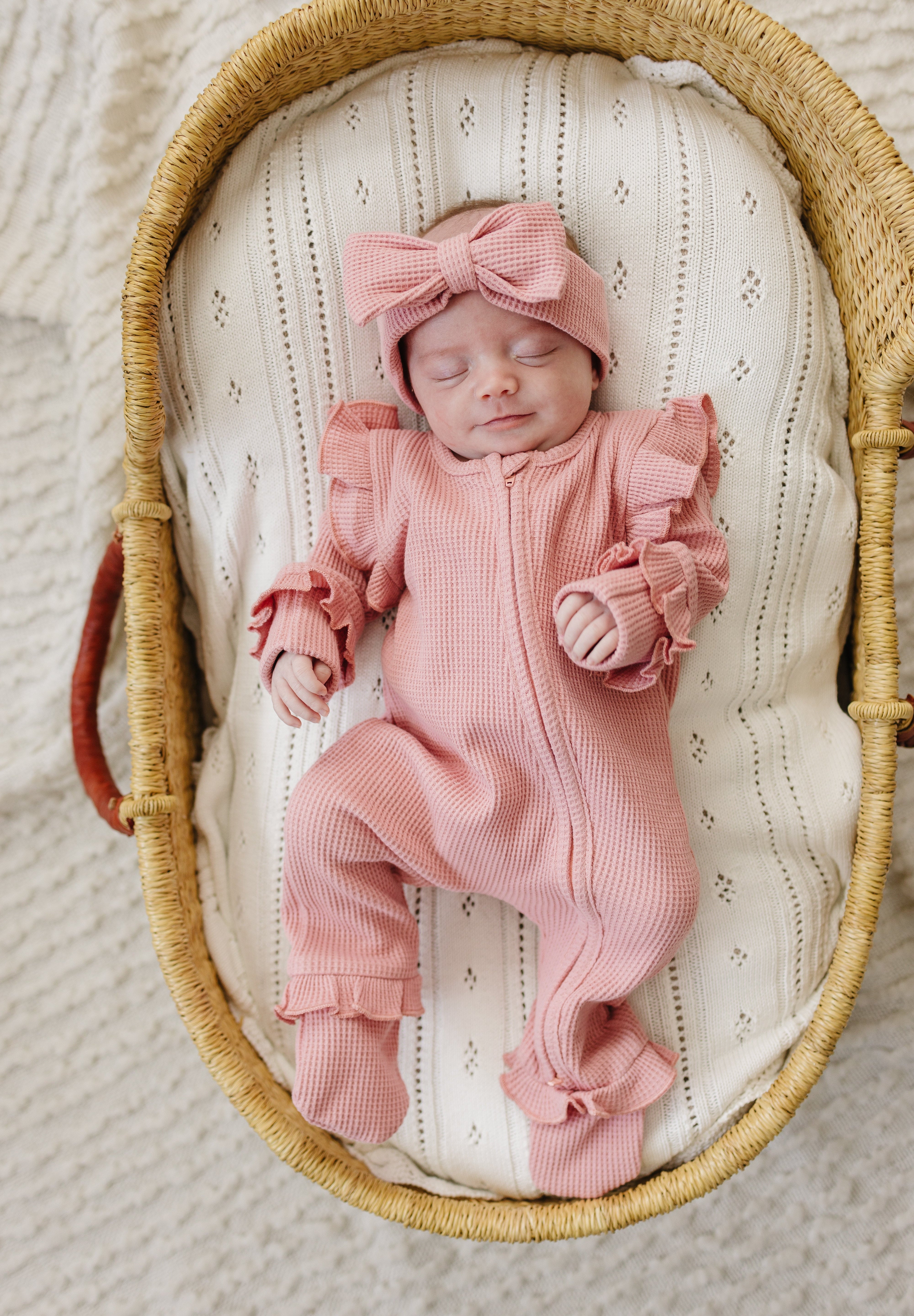 Luna + Luca Ruffle Waffle Set - Dusty Rose