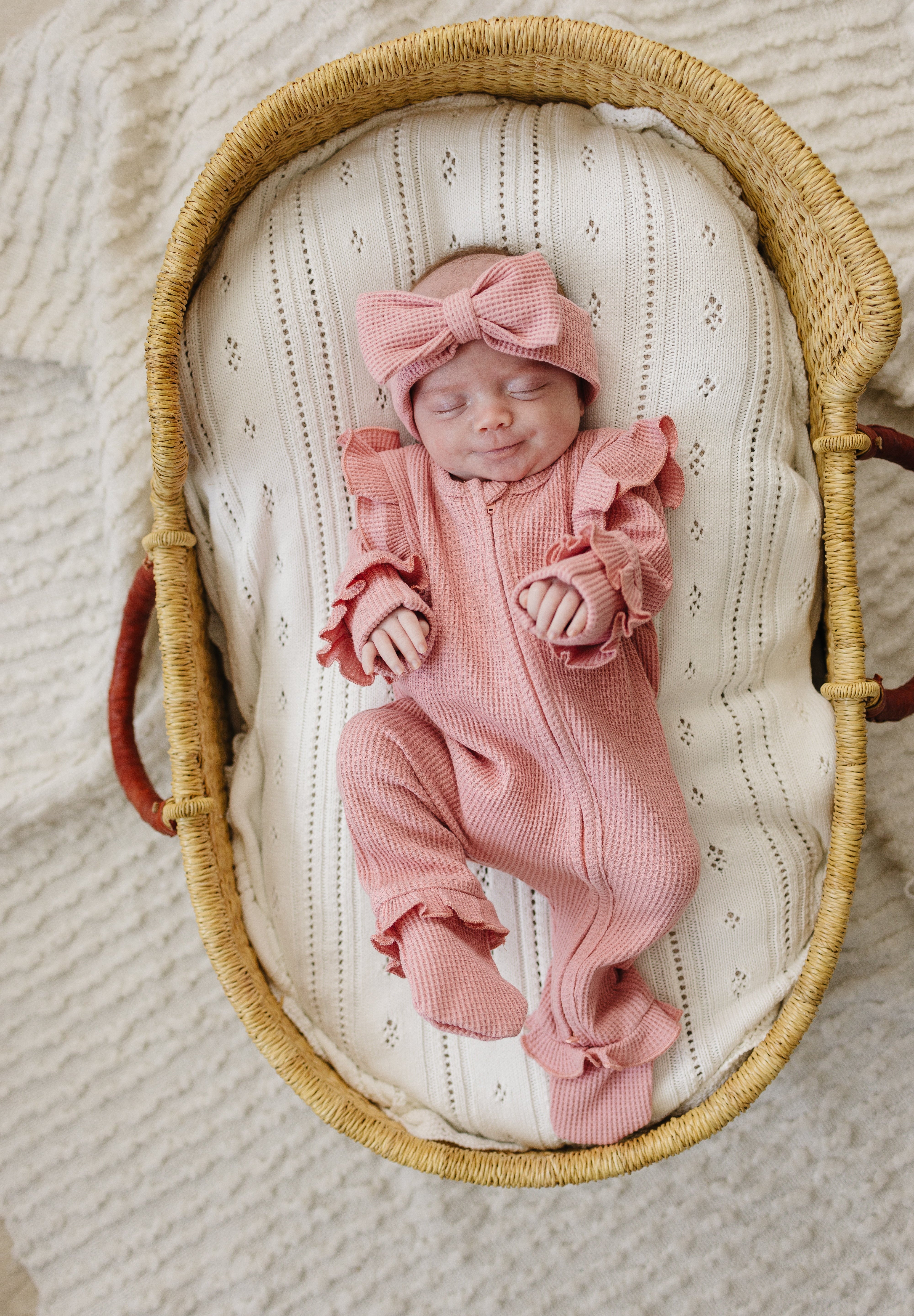 Luna + Luca Ruffle Waffle Set - Dusty Rose