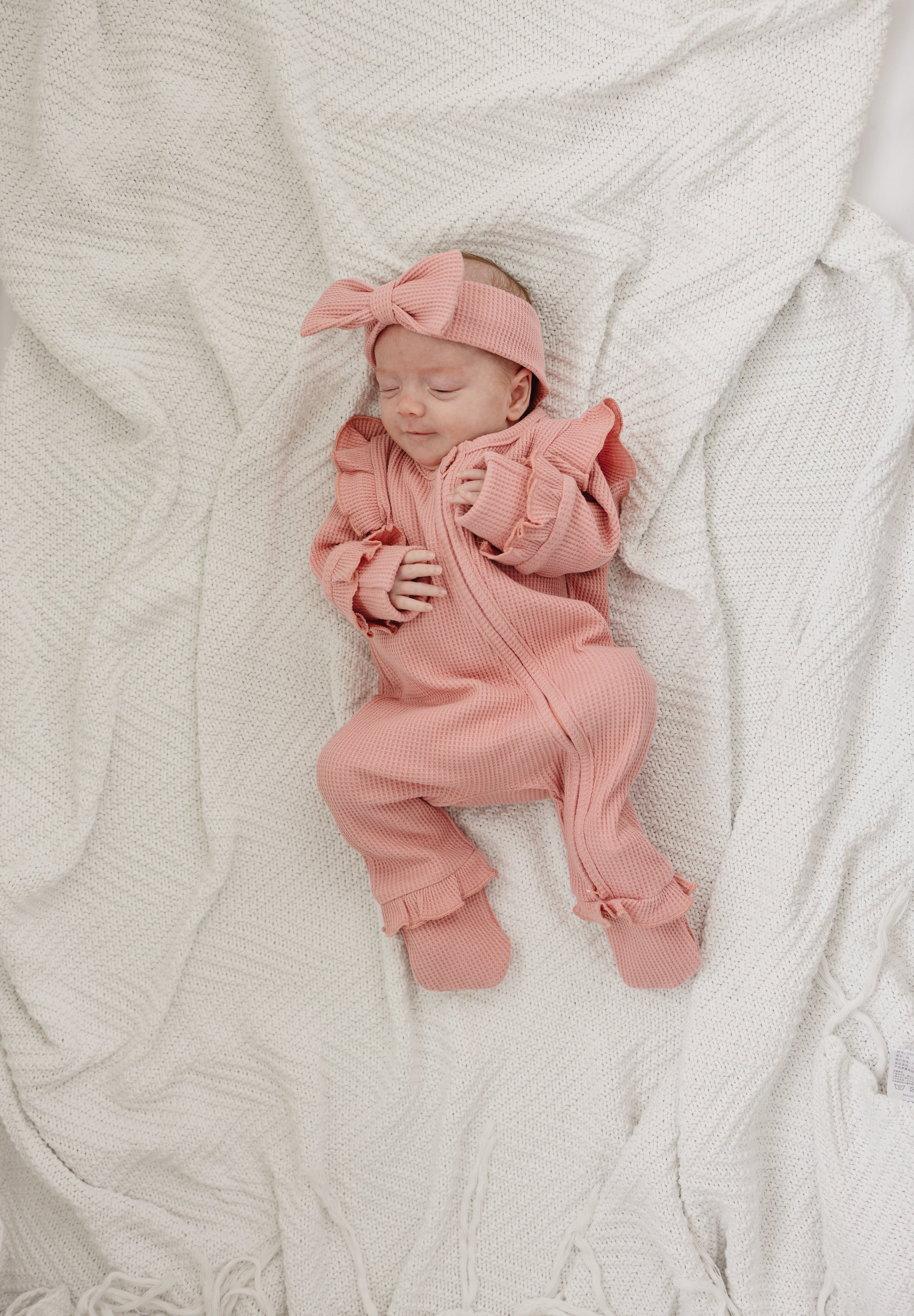 Luna + Luca Ruffle Waffle Set - Dusty Rose