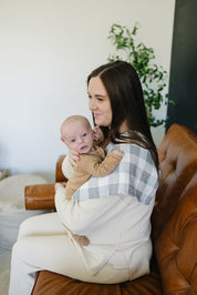 Coastal Plaid Muslin Burp Cloth