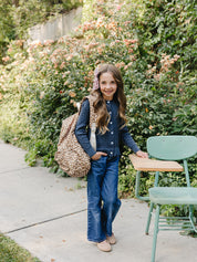 Navy Cable Knit Cardigan
