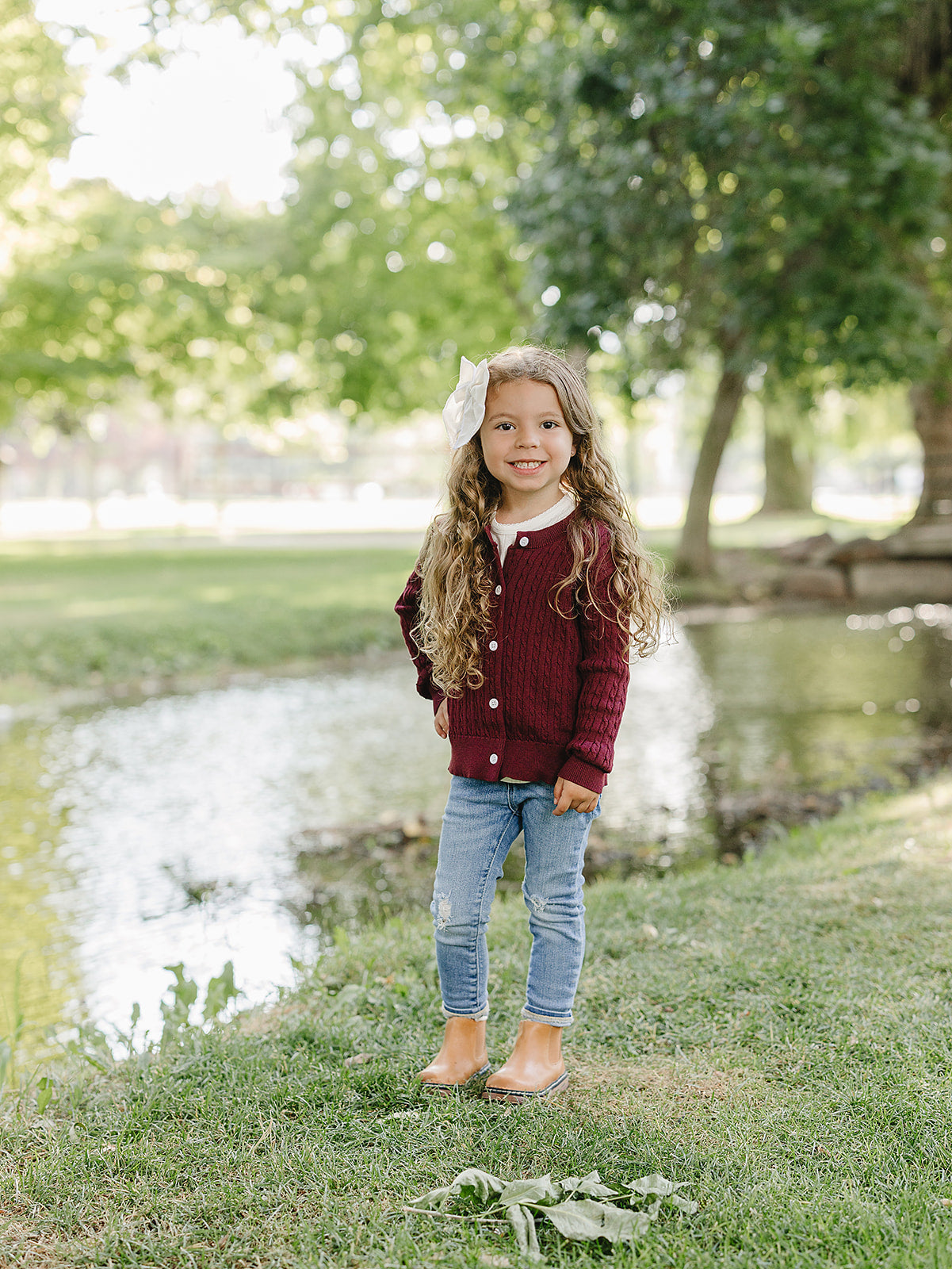 Burgundy Cable Knit Cardigan