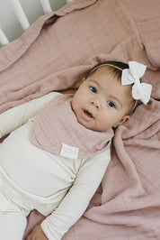 Dusty Rose Muslin Bib