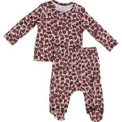 Antique Floral Ribbed Bamboo Layette Set