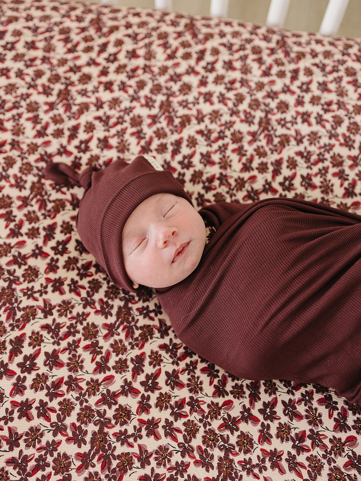 Deep Violet Ribbed Bamboo Newborn Knot Hat