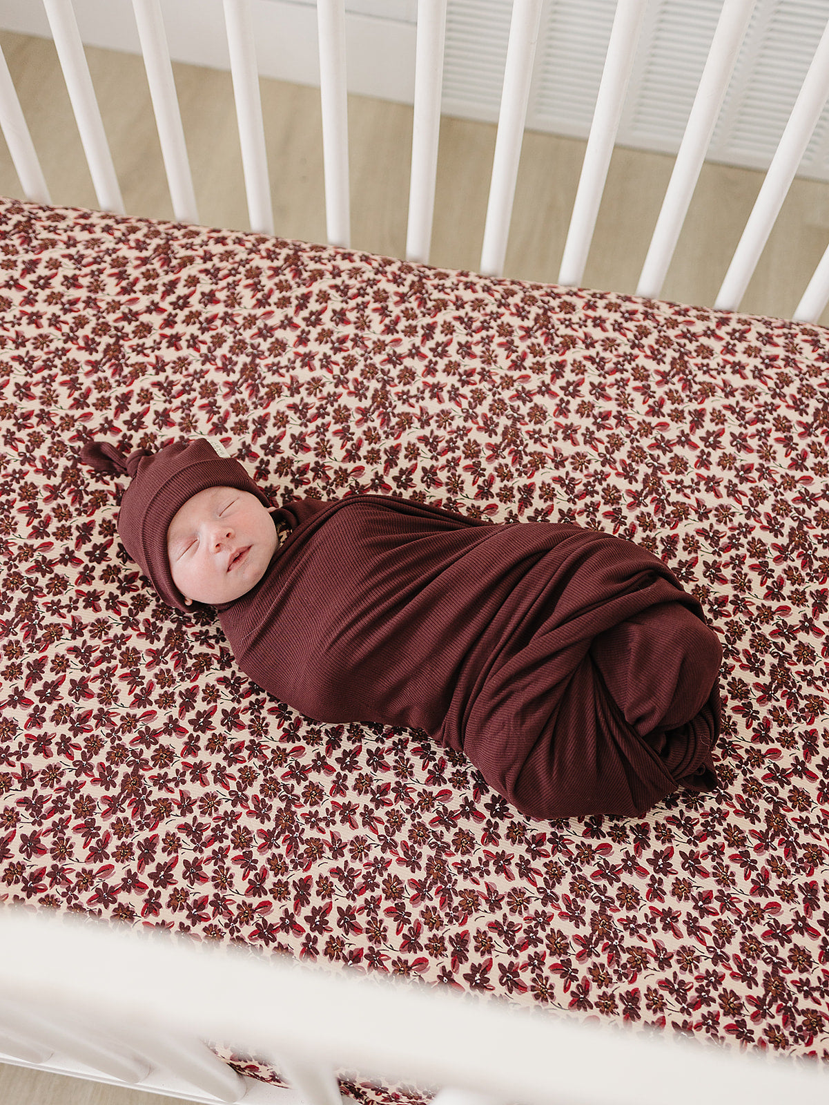 Deep Violet Ribbed Bamboo Newborn Knot Hat