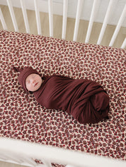 Antique Floral Ribbed Bamboo Stretch Crib Sheet