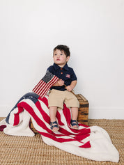 Navy Flag Polo